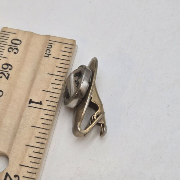 Vintage Rare X-15 Airplane Intaglio Glass Carved Gold Tone Tie Clip Plane - Picture 4 of 4